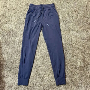 SP Athletics Ankle Pants‎ Women Blue Jogger 27" High Rise Drawstring Long Small